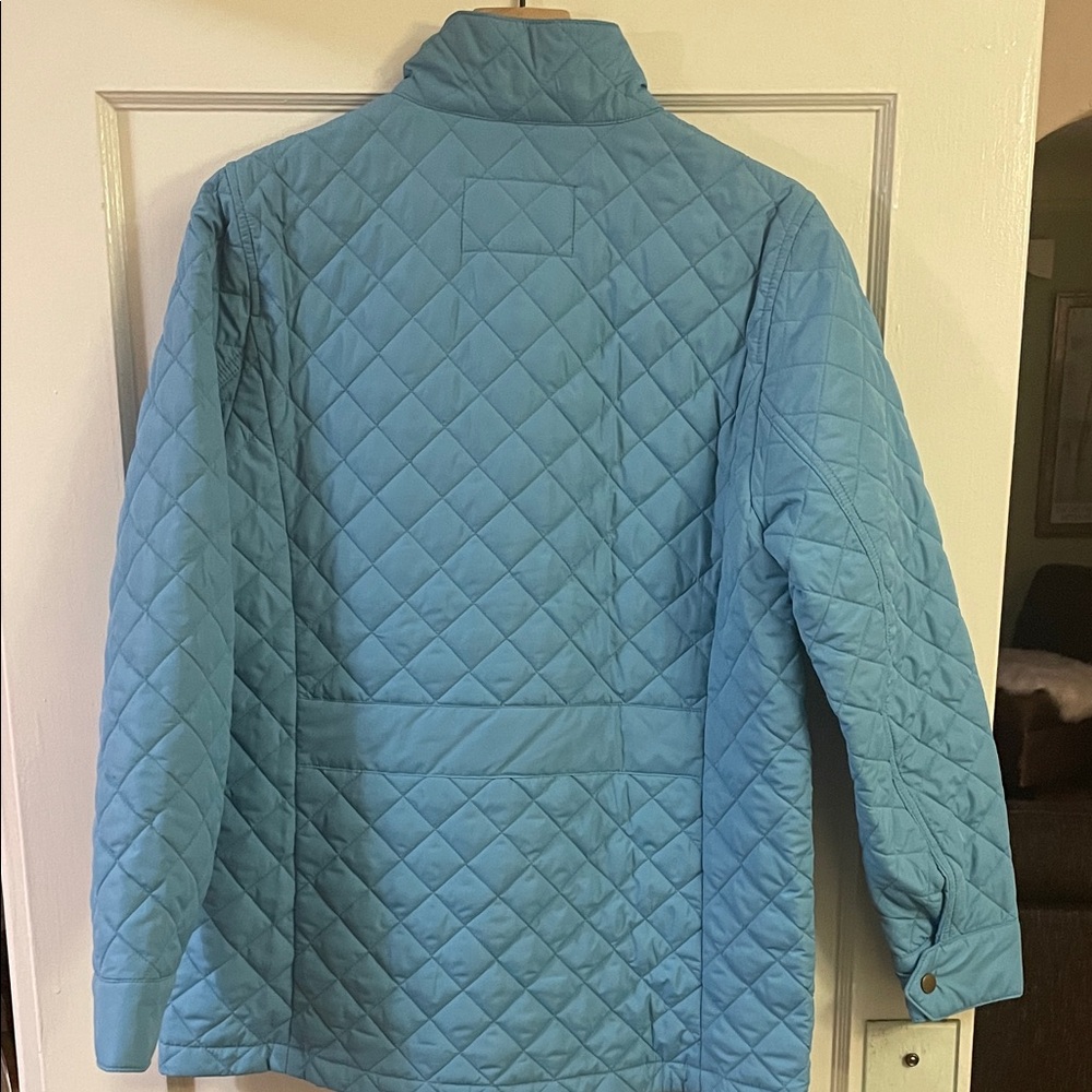 Lands' End Capri Blue Quilted Barn Chore Jacket - Picture 3 of 8